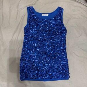 blue sequin tank top